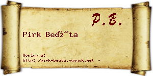 Pirk Beáta névjegykártya