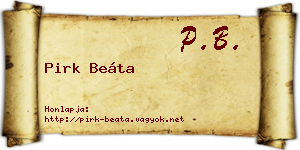 Pirk Beáta névjegykártya